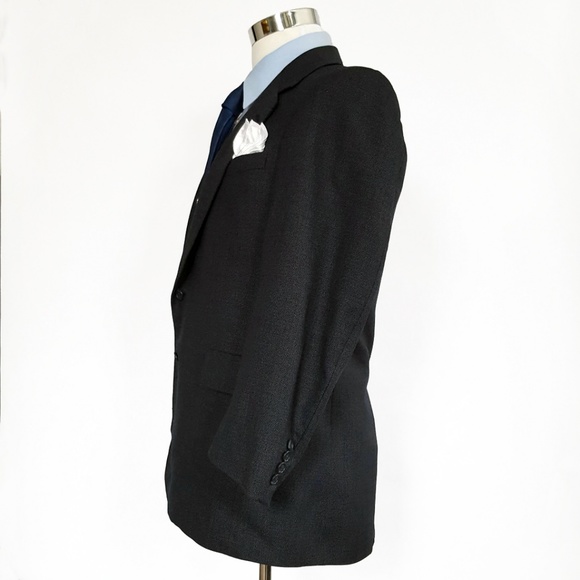 Hickey Freeman Vintage Men's Wool Blazer 38R Blue - Picture 3 of 8